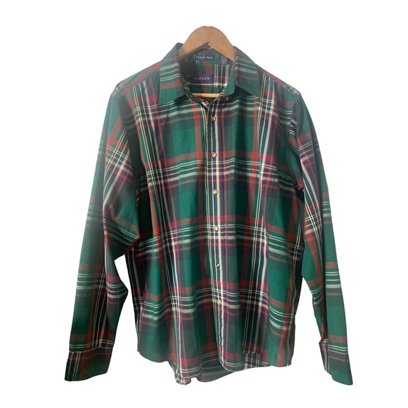 GREEN MALE BUTTON-DOWN PLAID SHIRT!!! - Picture 2 of 8